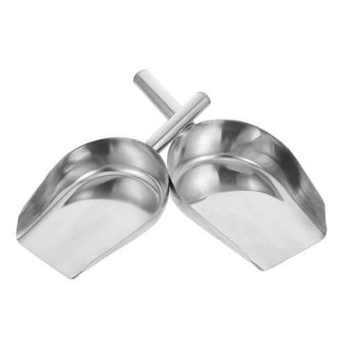 Uonlytech 2 piezas Palas de Acero Inoxidable para Cocina y Bar de Cucharas Multiusos para Hielo Harina Frutos Secos y Patatas Fritas Resistentes y Fáciles de Limpiar