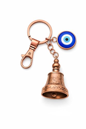 Image of AutokraftZ Copper Guardian Bell with Tibetan Keychain for Motorcycle & Bike | Classic Safety Bell | Symbol of Protection & Good Luck | Premium Gift for Bikers & Riders