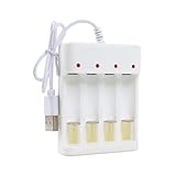 NEIQIUWING Wiederaufladbares Ladegerät mit USB-Anschluss (4/6/8 Steckplätze) zum Schnellladen von AAA/AA-Batterien