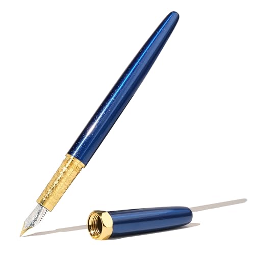 Image of Ferris Wheel Press , Bijou Fountain Pen, Blue Revelry, Double Gold Plated, Sapphire Lacquer Finish, Two-Tone Steel Nib, Fine Nib