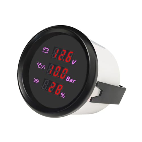 Indicateur multifonction 52 mm trois en un jauge de niveau d'eau et voltmètre