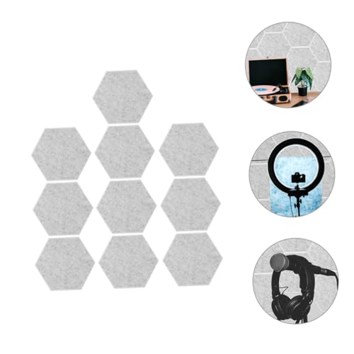 BESTonZON 10 paneles acústicos hexagonales que absorben sonido para grabación en casa miniatura 3