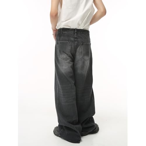 Men's Jeans Autunm American Retro Loose Casual Wide-Leg Commute Home Weekend Long Pants3