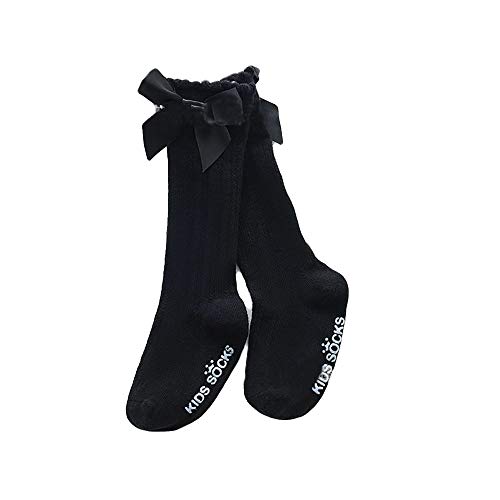 Baby Knee High Socks Toddler Long Socks Girls Bow Ruffled Knee Socks Cotton Tube Stockings Infant Dress Socks