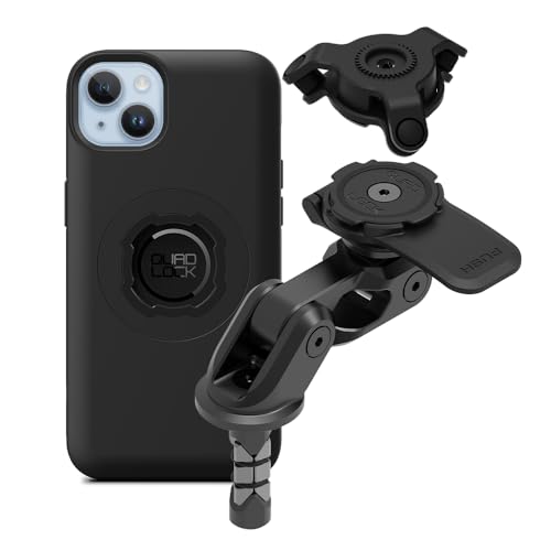 Image of Quad Lock Motorcycle Fork Stem Mount PRO Kit with Vibration Dampener and MAG Phone Case for iPhone 14 Plus
