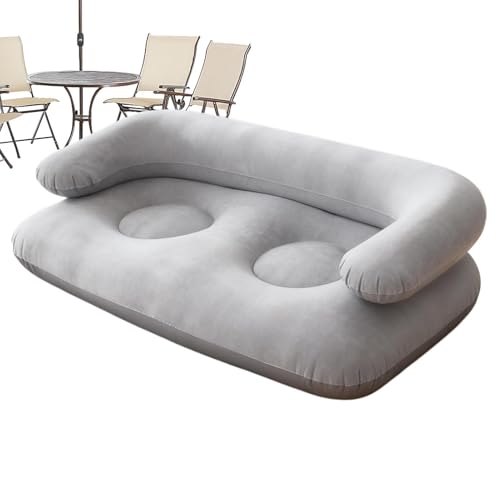 Sofá inflable para camping con reposabrazos y dos asientos de PVC portátil 2
