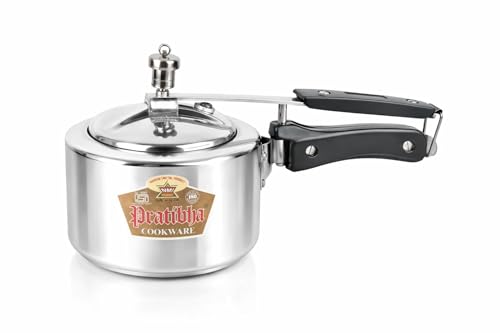 Image of Pratibha 2 Litre Inner Lid Aluminium Pressure Cooker (PBIN2) |ISI CERTIFIED|Non-Induction|Silver|Cooks for 2-3 People