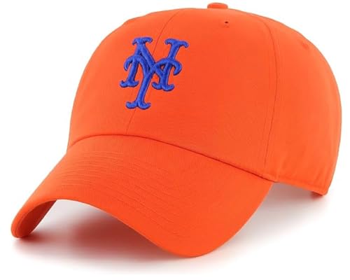 Gorra naranja ajustable con logo de NY Mets para niños miniatura 1