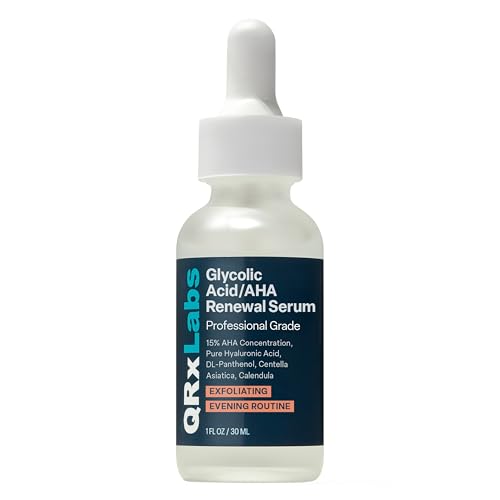 QRxLabs 15% Glycolic Acid Renewal Serum &ndash; Exfoliating AHA Serum for Smoother-Looking Skin...