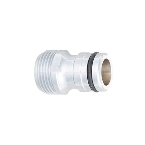 SpiceFlow Geräteanschlussstück/Wasserhahnverbinder aus| Chrom/Messing mit 3/4 Zoll auf 3/4 Zoll Außengewinde | Profi Gardena kompatibel