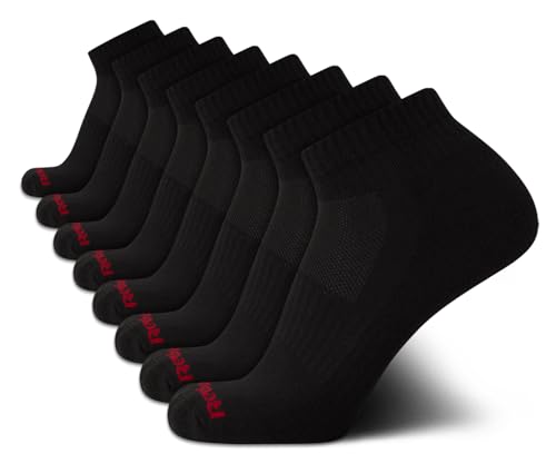 Reebok Mens Quarter Socks - 8 Pack Performance Arch Support Socks - Cushioned Athletic Socks for Men (Shoe Size: 6-12.5)