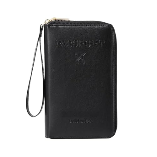 Multi-Functional Travel Wallet with Secure Zipper Compartment, RFID Protection Passport Holder for Important Documents