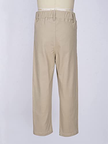 Boys School Uniform Trousers Elastic Waistband Pull-on Casual Athletic Cargo Pants3
