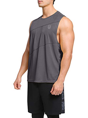 Image of NELEUS Men's Dry Fit Workout Running Muscle Tank Top, Blue, Small