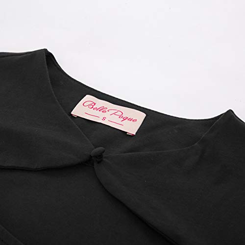 Belle Poque Women’s Hollowed-Out Tops 1950s Retro Vintage Short Sleeve Cotton Blouse3