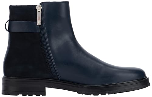 Tommy Hilfiger Damen Chelsea Boots aus Leder, Blau (Space Blue), 38