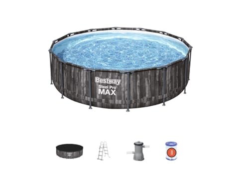 Bestway 5614Z Piscina Fuori Terra, Effetto Legno Scuro, 427 x 107 cm