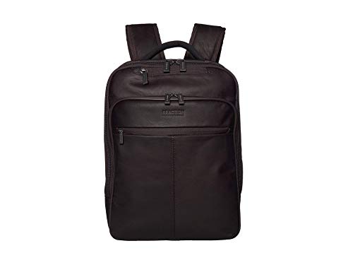 Mochila Kenneth Cole Reaction Manhattan de couro colombiano fina de 41 cm para laptop com controle remoto e antirroubo RFID, Marrom, Medium