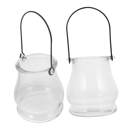 CVUTOVO 2pezzi Portacandele Sospesi in Vetro Trasparente Barattoli Per Candele Vuoti Per Centrotavola Matrimoni Feste Natale e Decorazioni