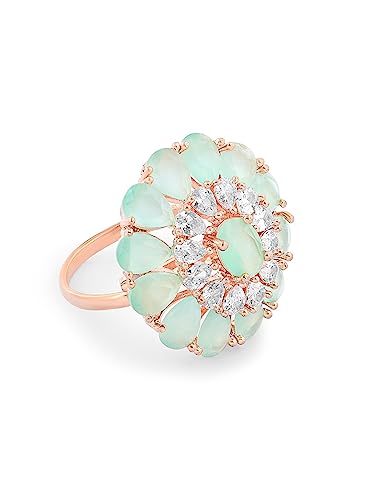Cubic Zirconia Bling Statement Brass Ring - ZPFK16110