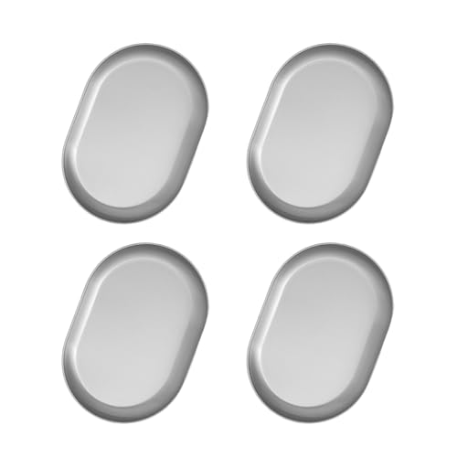 Zkbszn Tableware,Shallow Plate 304stainless Steel Texture Cooking and Serving Use Reusable for Kitchen and Dining Multifuntional Use 4PCS