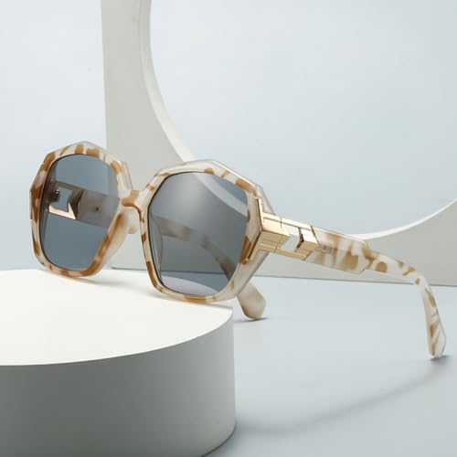 Lunettes de soleil style rétro moderne à structure polygonale et finitions soignées - 4