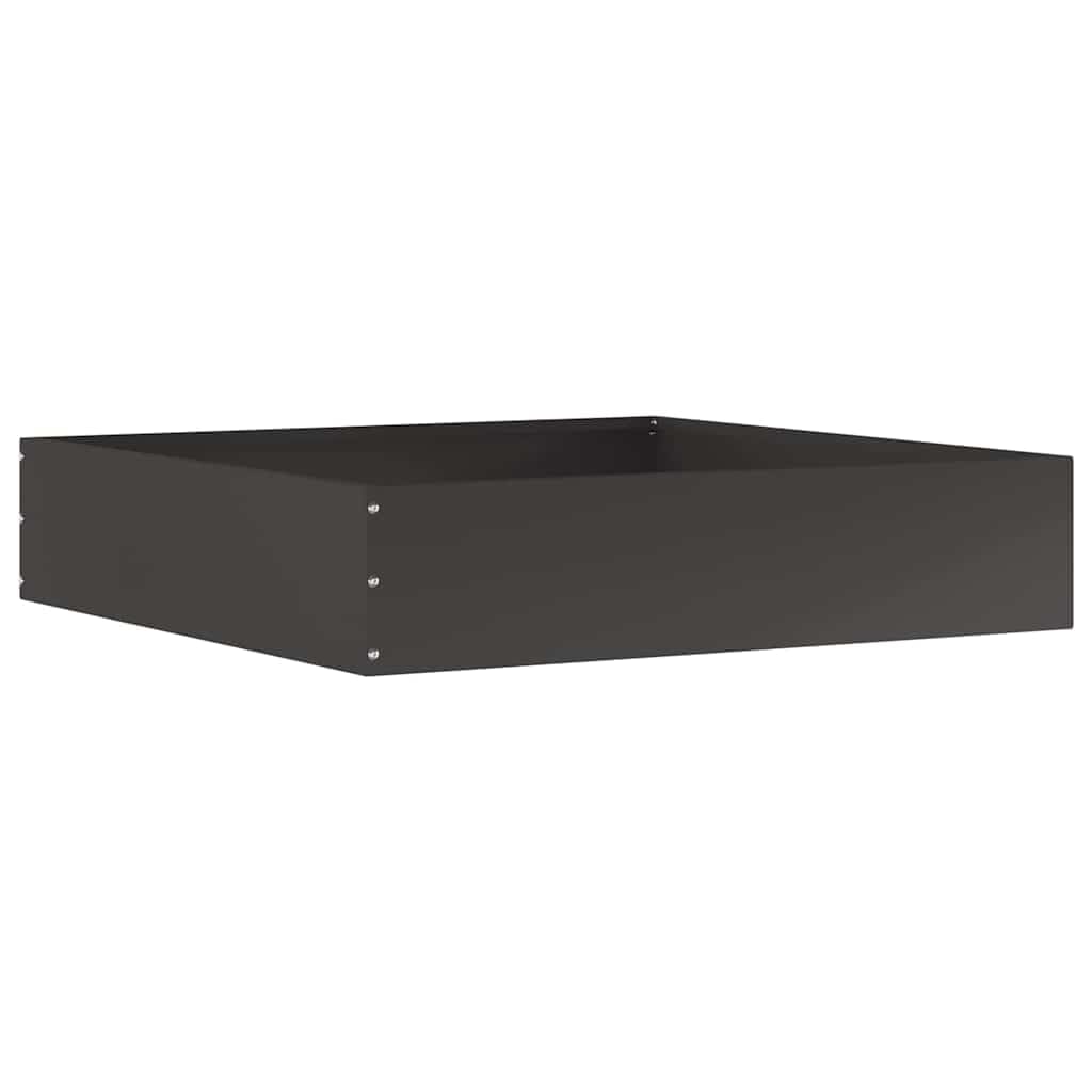 Raseneinfassung aus Stahl, Schwarz, 60 x 60 x 13 cm, 6er Set