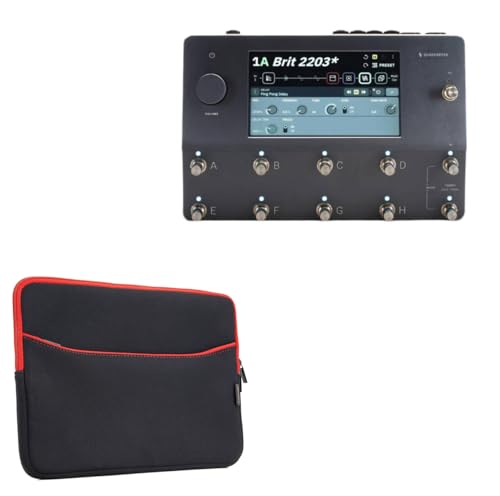 BoxWave Case Compatible with Neural DSP Quad Cortex - SoftSuit with Pocket, Soft Pouch Neoprene Cover Sleeve Zipper Pocket - Jet Black with Red Trim