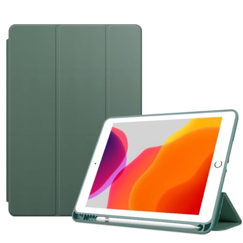 Housse iPad Pro 11 M4 2024 antichoc rigide verte avec rabat support intégré