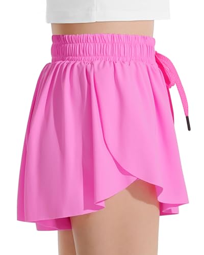 Image of Witwot Butterfly Shorts Girls, 2-in-1 Teen /Kids Girl Flowy Athletic Skort