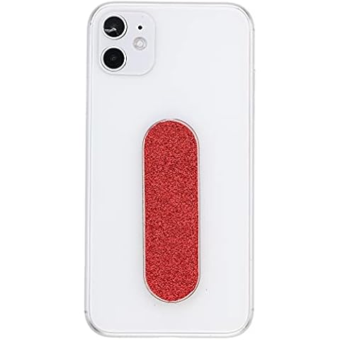 MOMOSTiCK - The Original! Smartphone Finger Holder - Mobile Phone Holder Stand Grip - Pearl Series - Red PU Cover