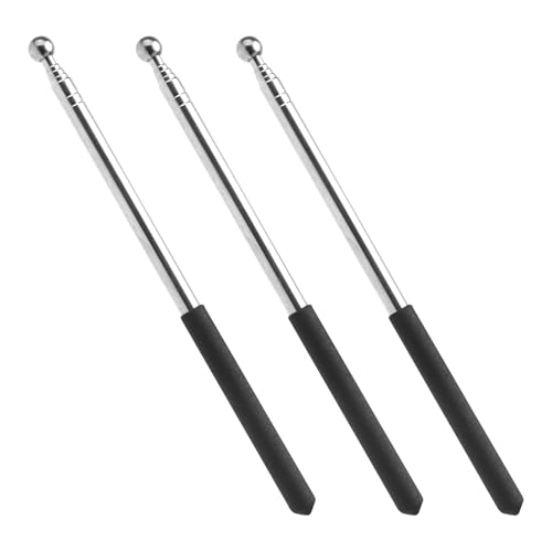 APOMOONS 3 Piezas Palo Telescópico Negro Palo Telescópico Extensible Longitud Ajustable 100CM con Cabeza de Fieltro y Cordón Palo Telescópico Para Presentaciones, Formatos, Seminarios