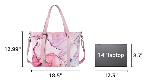Bolsa Tote para Laptop USB MOSISO 17-17.3 pulg Poliéster Rosa miniatura 3