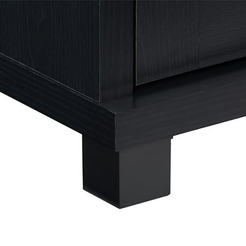 CorLiving Fremont Black Engineered Wood TV Stand with Open and Closed Storage and Adjustable Shelves for TVs up to 95", Living Room, Entertainment Center - Image 6