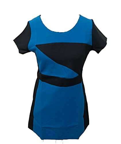 Black Pepper Halo - Tunique éclaircissante pour salon de coiffure, spa et soins, Noir avec bordure bleu sarcelle, 54 Cover