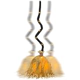 DR.DUDU 35" Animated Witches Broom Halloween Decor Magic Witch Broomstick