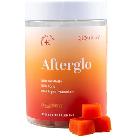 Glotrition Afterglo Gummies - Beauty Supplement with Vitamin A, Vitamin C, and Vitamin E for Radiant Skin - Smoothes Skin and Increases Skin Elasticity - 60 Gummies Cover