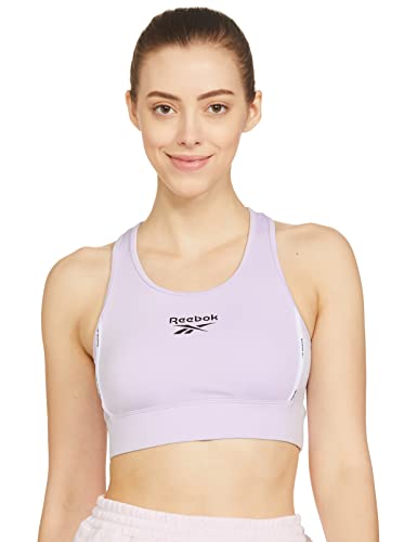 Image of Reebok Women's Polyester Blend 91% PES /9% EL-Interlock-Hydrophilic Finish Classic Workout Full-Coverage Bra