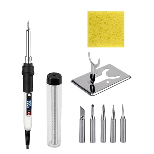 はんだごて セット 電気はんだごて 80W LCD デジタルディスプレイ 温度調節可能 はんだごてキット はんだ付けリワークツール DIYや修理に多目的に使える(White KIT2)