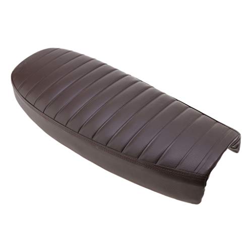 Asiento pasajero de moto marron con acabado elegante de cuero PU 4