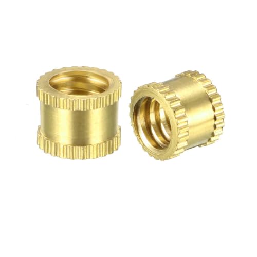 TOP-VIGOR 25Pcs Threaded Insert Knurled Nuts, 1/4-20 Brass Female Thread Knurled Nuts, Embedment Nut Insert for 3D Printer