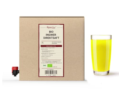 VALORE: Il nostro succo di zenzero è naturalmente puro e vegano. Il succo organico contiene solo zenzero appena raccolto e non trattato proveniente dal Perù. Spremendo direttamente la radice pungente ma aromatica, il suo sapore intenso è quasi completamente conservato nel succo di zenzero biologico