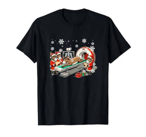 Questa maglietta natalizia a raggi X con asino natalizio per donne, uomini, bambini, figlia, figlio, nipote, cugino che ama Babbo Natale, renne da slitta, albero di Natale, neve, elfo, biscotti di Natale a Natale, Natale