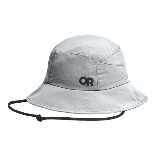 Outdoor Research Sun Bucket Hat | UPF 50+ Protection Lightweight Packable Hiking Fisherman Hat for Men & Women Chin Strap Light Pewter Medium