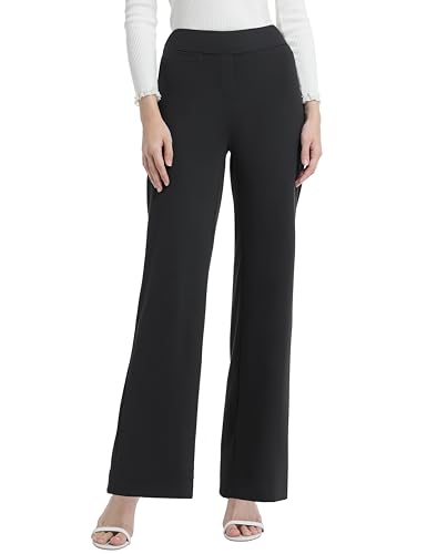 V VOCNI Women Dress Pants Wide Leg Pull On Work Pants High Waist Bootcut Trousers Business Casual Slacks