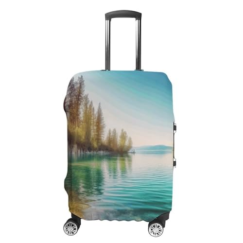 Clean Water And Lake Landscape Travel Luggage Cover Anti-scratch Suitcase Cover Elastic Suitcase Protective Cover Fits 19-32 Inch Luggage S