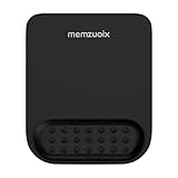 memzuoix Black Ergonomic Mouse Pad with Wrist Rest Support,Premium Memory Foam Cushioning for Pain Relief, Non-Slip PU Base for Stable Smooth Control - Perfect for Laptop, Computer, and Home Office