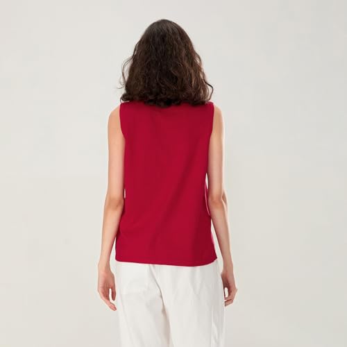 Image of KMBANGI Women Christmas Button Sweater Vest Embroidery Sleeveless Cardigan