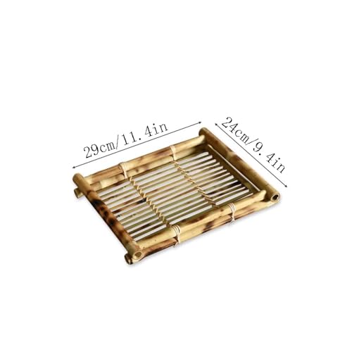 LICONG-2020 Serving Tray Home Cooking Tray Friend Gathering Sushi Tray Bamboo Woven Fruit Snack Tray Rectangular Tea Tray Vegetable Placement Tray Decorative Tray - Image 3
