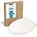 Produktbild Calmwaters® WC Sitz mit Absenkautomatik Modern Wellness, Toilettensitz Weiß, Holzkern Toilettendeckel, Fast-Fix, Metallscharnier, universale O-Form, WC Deckel oval, Komfort Klositz, Weiß, 26LP2889